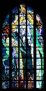 Stanislaw Wyspianski Stained glass window in Franciscan Church, designed by Wyspiaeski Spain oil painting artist